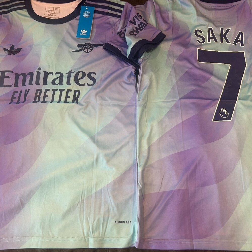 English premier ARSENAL FC BUKAYO SAKA Men's JERSEY Sz M,L,XL,2XL New w tags